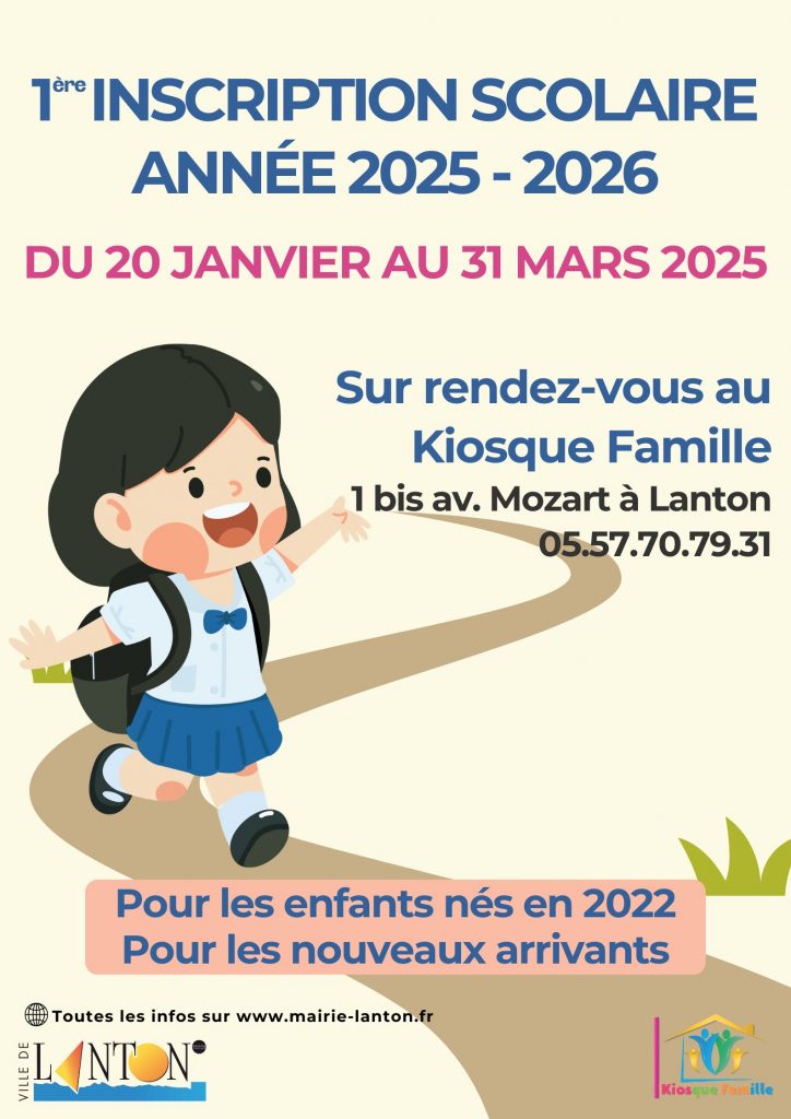 PREMIÈRE INSCRIPTION SCOLAIRE ANNÉE 2025-2026